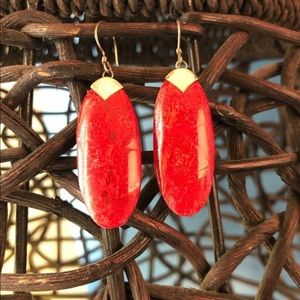 Sponge Coral Sterling Silver Dangle Earrings